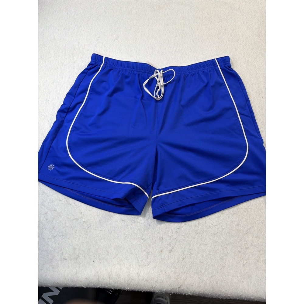 Athleta Womens TAKE TWO Royal Blue Athletic Shorts w/Liner Sz Large EUC